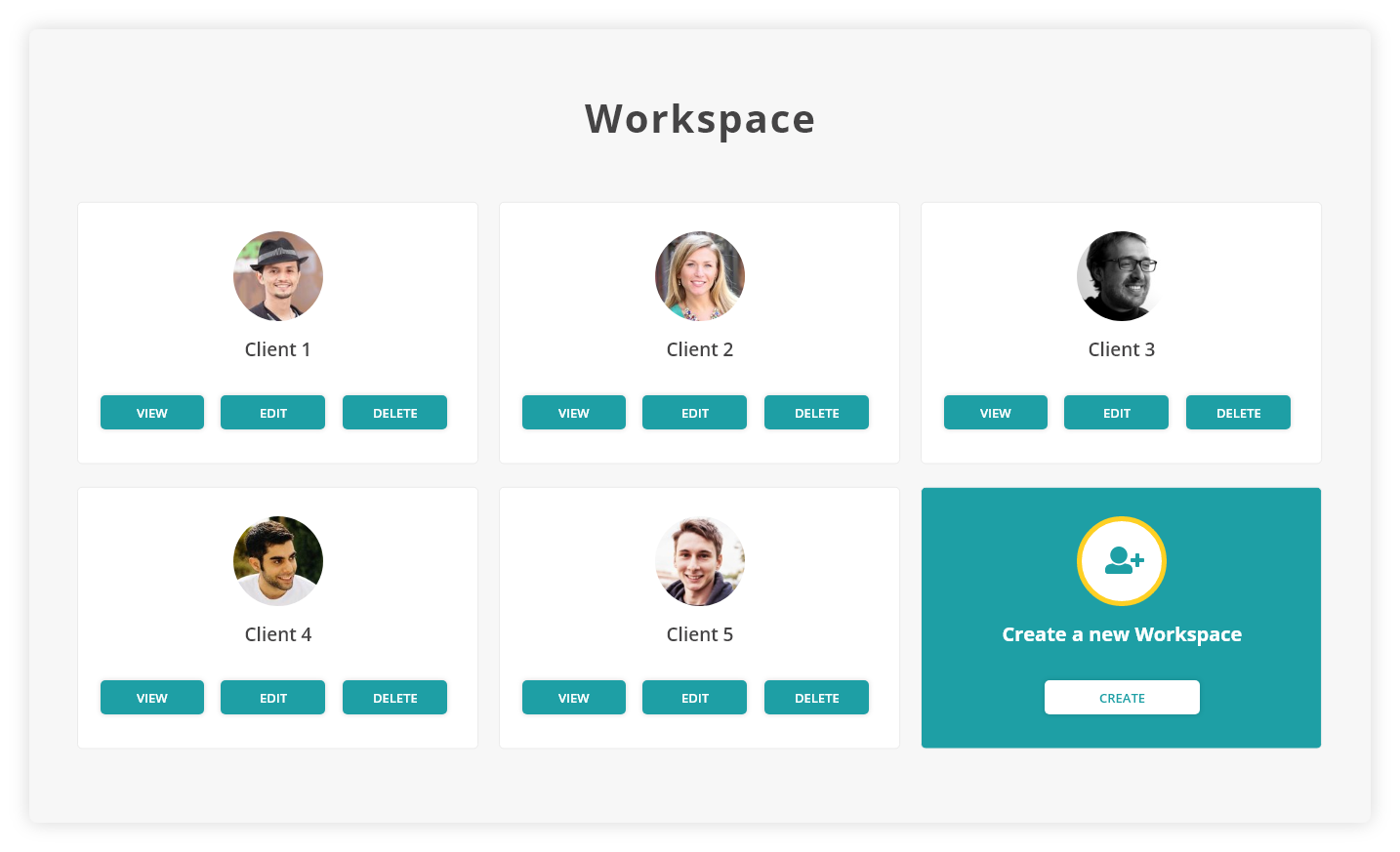 recurpost allows to create separate workspaces for every client